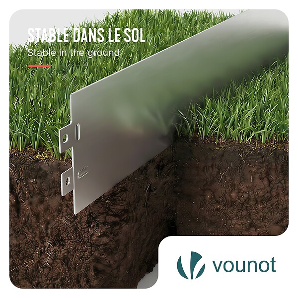 VOUNOT - Lot de 10 Bordure de jardin en métal galvanisé flexible 100x18cm - large
