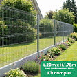 EASY CLOTURE - Kit complet grillage rigide avec soubassement longueur 20m - Hauteur 1m80 - Gris anthracite - vignette