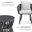 TECTAKE - Ensemble salon de jardin 2 places table chaises rope gris anthracite coussins déperlants aluminium verre mobilier extérieur terrasse - vignette