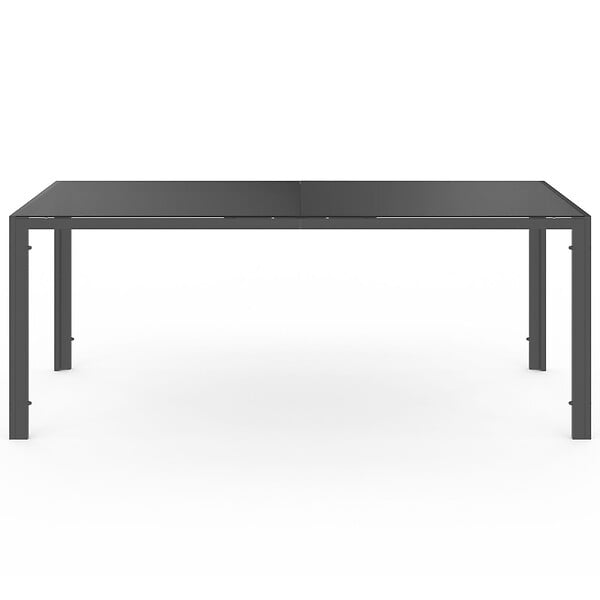 ID MARKET - Salon de jardin THELMA table 190 CM et 8 chaises empilables gris anthracite - large