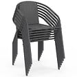 ID MARKET - Salon de jardin THELMA table 190 CM et 8 chaises empilables gris anthracite - vignette