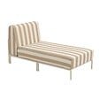 OVIALA - Méridienne rayée pour salon de jardin modulable en tissu beige - Patio - vignette