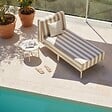 OVIALA - Méridienne rayée pour salon de jardin modulable en tissu beige - Patio - vignette