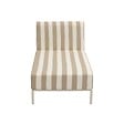 OVIALA - Méridienne rayée pour salon de jardin modulable en tissu beige - Patio - vignette