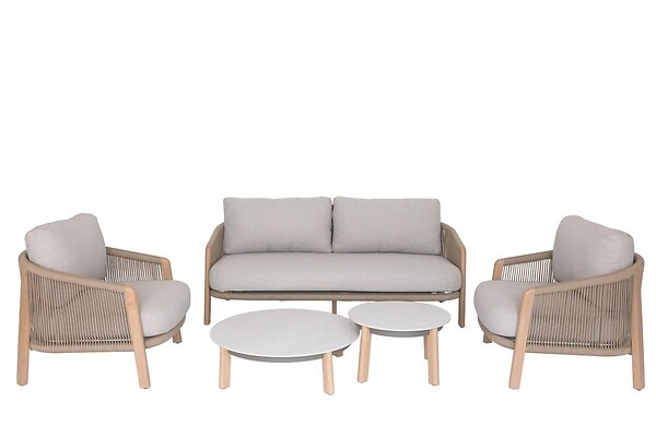 HESPERIDE - Salon de jardin Nelora 5 places beige - large
