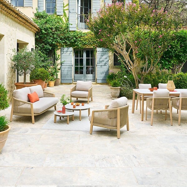 HESPERIDE - Salon de jardin Nelora 5 places beige - large
