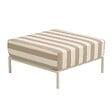 OVIALA - Pouf rayé pour salon de jardin modulable en tissu beige - Patio - vignette