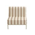 OVIALA - Chauffeuse rayé pour salon de jardin modulable en tissu beige - Patio - vignette