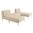 OVIALA - Salon de jardin bas modulable rayé 3 places beige - Patio - vignette