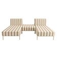 OVIALA - Salon de jardin bas modulable rayé 3 places beige - Patio - vignette