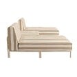 OVIALA - Salon de jardin bas modulable rayé 3 places beige - Patio - vignette