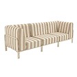 OVIALA - Salon de jardin bas modulable rayé 3 places beige - Patio - vignette