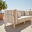 OVIALA - Salon de jardin bas modulable rayé 3 places beige - Patio - vignette