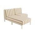 OVIALA - Salon de jardin bas modulable rayé 2 places beige - Patio - vignette