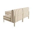OVIALA - Salon de jardin bas modulable rayé 2 places beige - Patio - vignette