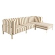 OVIALA - Salon de jardin bas modulable rayé 4 places beige - Patio - vignette