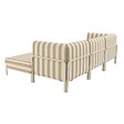 OVIALA - Salon de jardin bas modulable rayé 4 places beige - Patio - vignette