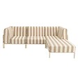 OVIALA - Salon de jardin bas modulable rayé 4 places beige - Patio - vignette
