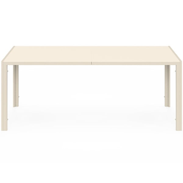 ID MARKET - Salon de jardin MADRID table 190 cm et 8 chaises empilables beige - large