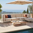OVIALA - Salon de jardin bas modulable rayé 5 places beige - Patio - vignette