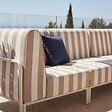 OVIALA - Salon de jardin bas modulable rayé 5 places beige - Patio - vignette