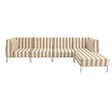 OVIALA - Salon de jardin bas modulable rayé 5 places beige - Patio - vignette