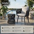 TECTAKE - Ensemble salon de jardin Lugano anthracite table chaise aluminium résine tressée coussins épais mobilier terrasse extérieur design cordé - vignette