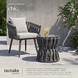 TECTAKE - Ensemble salon de jardin Lugano anthracite table chaise aluminium résine tressée coussins épais mobilier terrasse extérieur design cordé - vignette