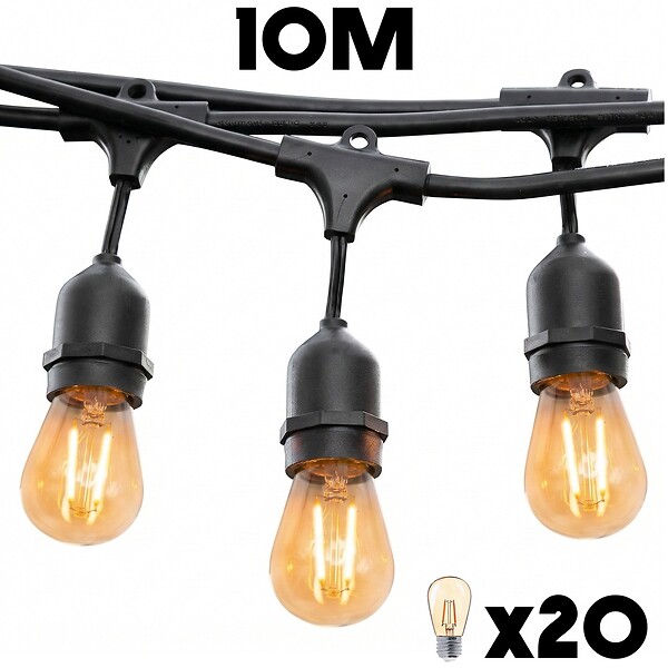 LUMISKY - Guirlande MAFY 20 ampoules E27 10M - large