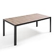 OVIALA - Ensemble table de jardin en aluminium effet bois et 8 fauteuils gris - Tivoli - vignette
