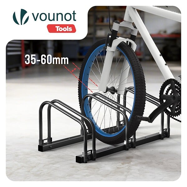 VOUNOT - Ratelier range velo acier mural et sol 3 vélos Noir - large