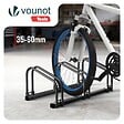 VOUNOT - Ratelier range velo acier mural et sol 3 vélos Noir - vignette