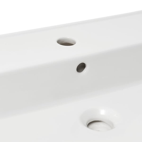 SWISS AQUA TECHNOLOGIES - Swiss Aqua Technologies Lavabo à poser et à suspendre 80,5x46,5 cm blanc 1 trou pour robinet SAT Infinitio (SATINF8046) - large