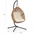 ID MARKET - Fauteuil lune suspendu ajouré effet rotin avec coussin écru - vignette