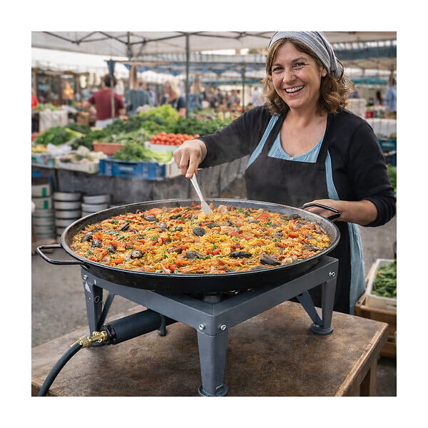 INTEC - Réchaud à gaz 7500W Professionnel Charge 200Kg Tout fonte 4 pieds renforcés - Réchaud Pro Marché Cuisson Confiture, Paella INTEC - large
