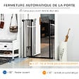 PAWHUT - Barrière de sécurité animaux - longueur réglable dim. 74-80 cm - porte double verrouillage, ouverture double sens, petite porte -sans perçage - acier plastique noir - vignette