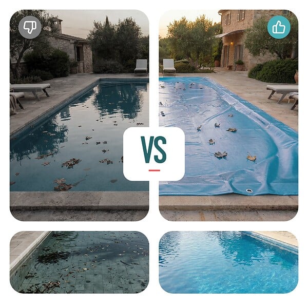 VOUNOT - Bache piscine rectangulaire en Polyethylene 160 gr/m2 4x9m Bleue foncé - large