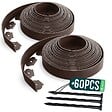 VOUNOT - Bordure de jardin plastique flexible 20m avec piquets Marron - vignette