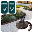 VOUNOT - Bordure de jardin plastique flexible 20m avec piquets Marron - vignette