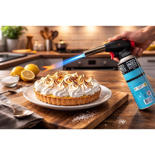 PROWELTEK - Chalumeau à gaz 180W - 360°C + Cartouche gaz butane 227gr - Chalumeau de cuisine Allumage auto piezo flamme réglable PROWELTEK - large