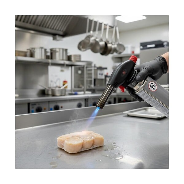 PROWELTEK - Chalumeau à gaz 180W - 360°C + Cartouche gaz butane 227gr - Chalumeau de cuisine Allumage auto piezo flamme réglable PROWELTEK - large
