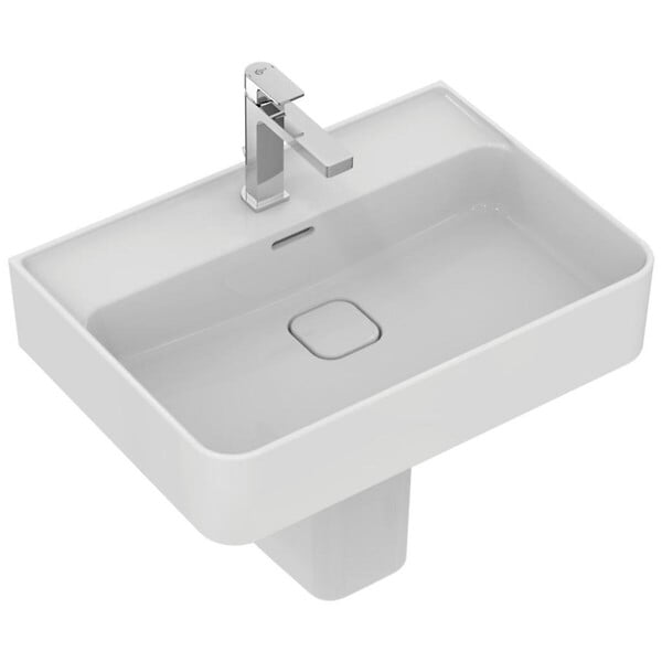 IDEAL STANDARD - Ideal Standard Strada II Lavabo 600x430 mm blanc, 1 trou de robinet, couvercle de vidage en porcelaine inclus, non meulé (T300001) - large
