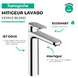 HANSGROHE - Mitigeur lavabo Vernis Blend 190 avec tirette et vidage synthétique Chromé + nettoyant Briochin - vignette