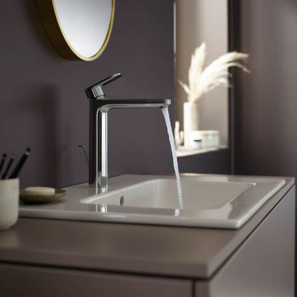 HANSGROHE - Mitigeur lavabo Vernis Blend 190 avec tirette et vidage synthétique Chromé + nettoyant Briochin - large
