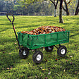 ELEM GARDEN TECHNIC - Chariot de jardin en acier avec bâche amovible et benne basculante  108 x 50 x 95cm - vignette