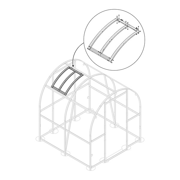 KLASIKA GREENHOUSES - Fenêtre de toit KLASIKA SLIM pour serre avec ouvre-fenêtre automatique - large