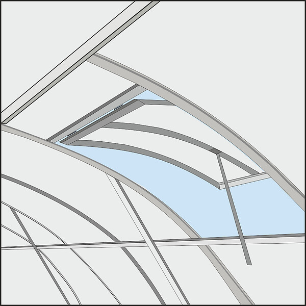 KLASIKA GREENHOUSES - Fenêtre de toit pour serre avec ouvre-fenêtre automatique KLASIKA ARCH - large