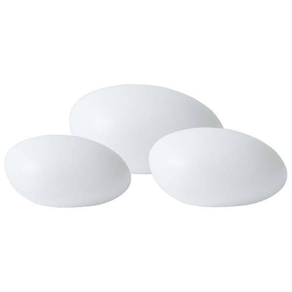 BELIANI - Lot de 3 lampes décoratives d'extérieur LED FARALLON Avec télécommande Blanc - large