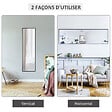 HOMCOM - Miroir mural dim. 120L x 35l cm - film sécurité anti déflagrant, système attache inclus - cadre alliage alu. noir - vignette