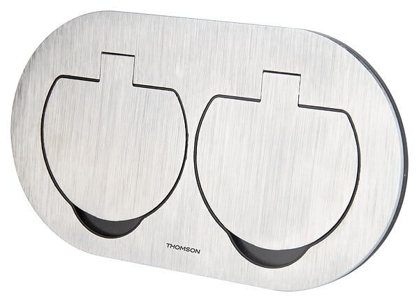 PROTEC - Double prise de sol étanche Initiale 16A 2P+T IP55 - Métal brossé - Protec - large